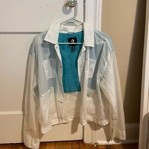 Converse White and Teal Windbreaker